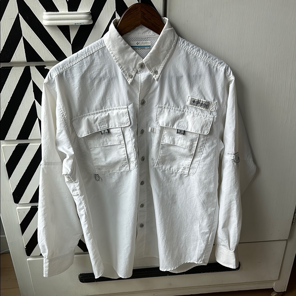 Columbia Men’s PFG Bahama II Long Sleeve Shirt - White, X-Small